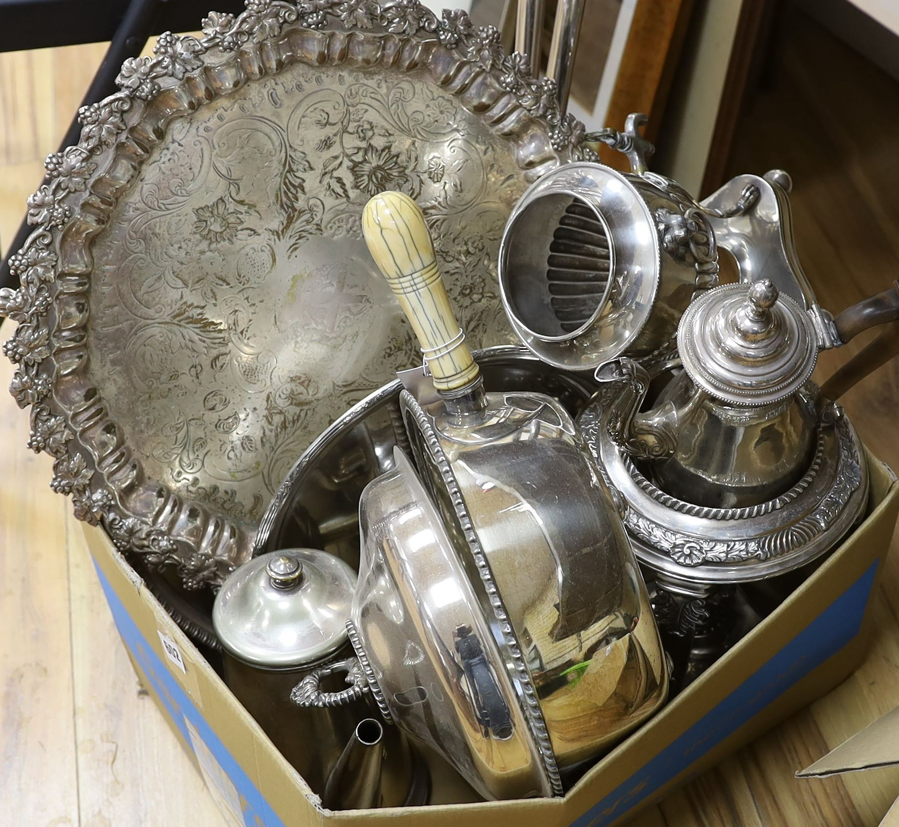 Assorted Victorian and later plated wares